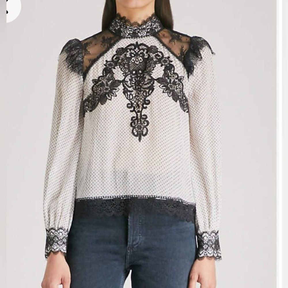 The  Kooples Elegant Black Lace Women's Top